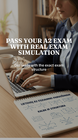 Lithuanian A2 exam writing and speaking practice exercises